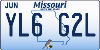 MO license plate YL6G2L