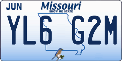 MO license plate YL6G2M