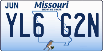 MO license plate YL6G2N