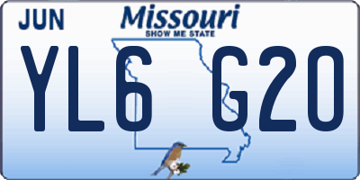 MO license plate YL6G2O