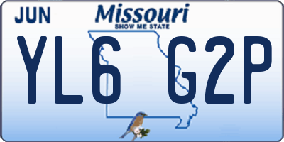 MO license plate YL6G2P