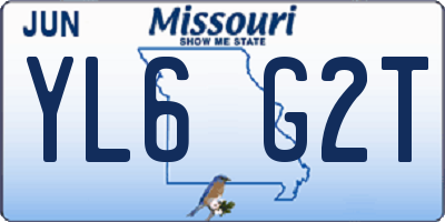 MO license plate YL6G2T
