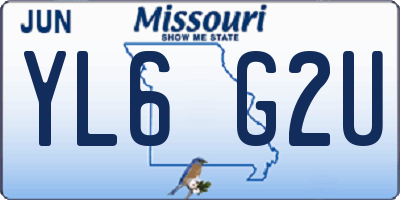 MO license plate YL6G2U