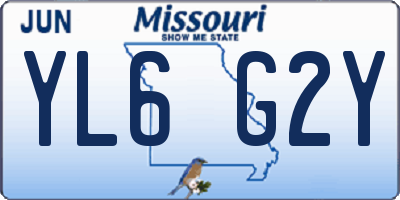 MO license plate YL6G2Y