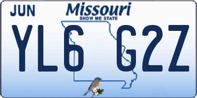 MO license plate YL6G2Z
