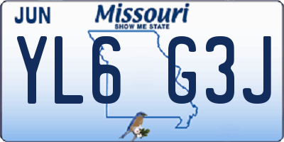 MO license plate YL6G3J