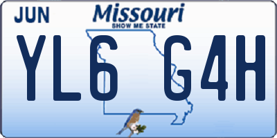 MO license plate YL6G4H