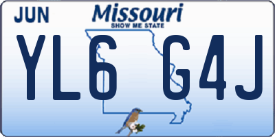 MO license plate YL6G4J