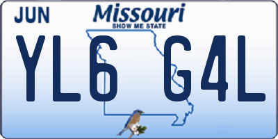 MO license plate YL6G4L