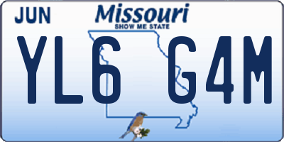 MO license plate YL6G4M