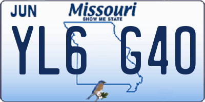 MO license plate YL6G4O