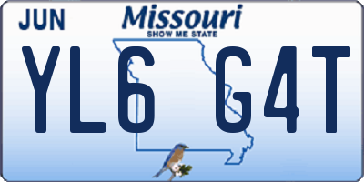 MO license plate YL6G4T