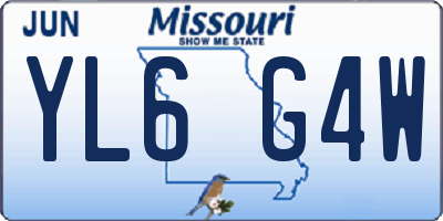 MO license plate YL6G4W