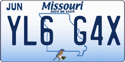 MO license plate YL6G4X