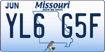 MO license plate YL6G5F
