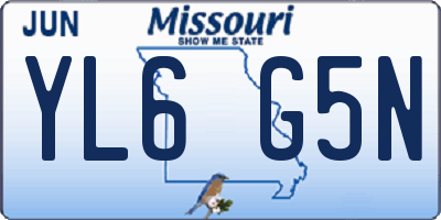 MO license plate YL6G5N