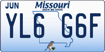 MO license plate YL6G6F
