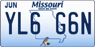 MO license plate YL6G6N
