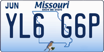 MO license plate YL6G6P