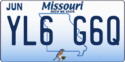 MO license plate YL6G6Q