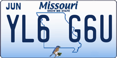 MO license plate YL6G6U