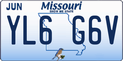 MO license plate YL6G6V