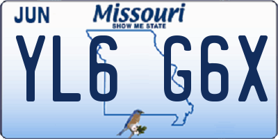 MO license plate YL6G6X