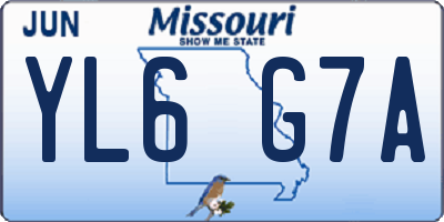 MO license plate YL6G7A
