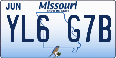 MO license plate YL6G7B