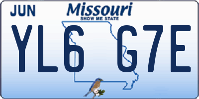 MO license plate YL6G7E