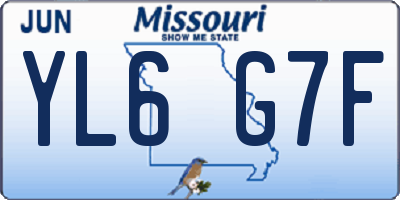 MO license plate YL6G7F