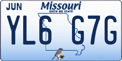 MO license plate YL6G7G