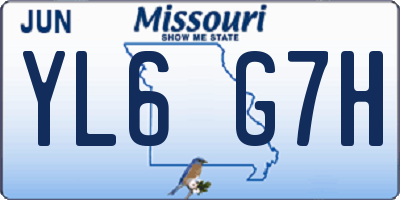 MO license plate YL6G7H