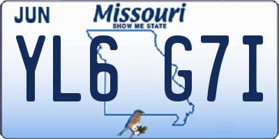 MO license plate YL6G7I