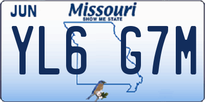 MO license plate YL6G7M