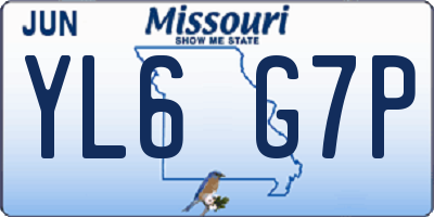 MO license plate YL6G7P