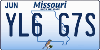 MO license plate YL6G7S