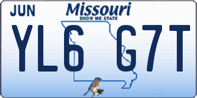 MO license plate YL6G7T