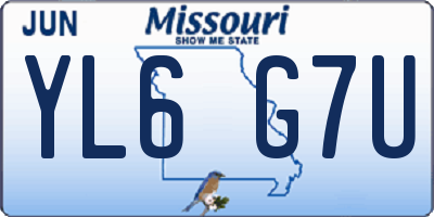 MO license plate YL6G7U