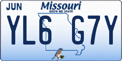 MO license plate YL6G7Y