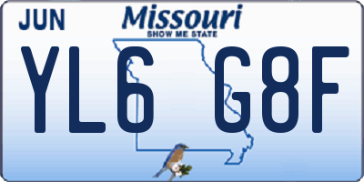 MO license plate YL6G8F