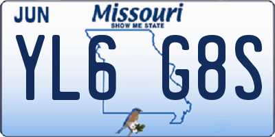 MO license plate YL6G8S