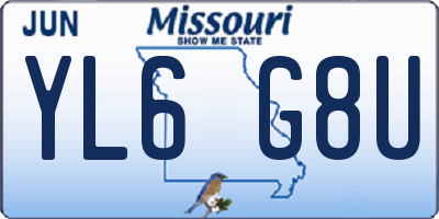 MO license plate YL6G8U