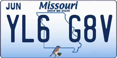 MO license plate YL6G8V