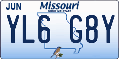MO license plate YL6G8Y