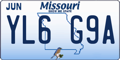 MO license plate YL6G9A