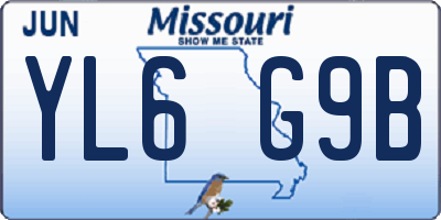 MO license plate YL6G9B