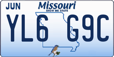 MO license plate YL6G9C