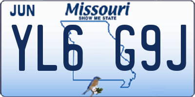 MO license plate YL6G9J