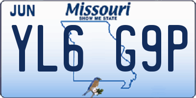 MO license plate YL6G9P